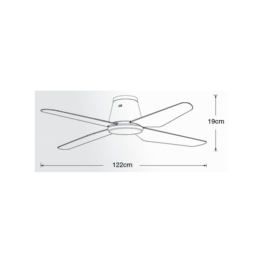 Lucci Air 213000 - plafonski ventilator AIRFUSION ARIA u crnoj boji, prečnik 122 cm + daljinski upravljač