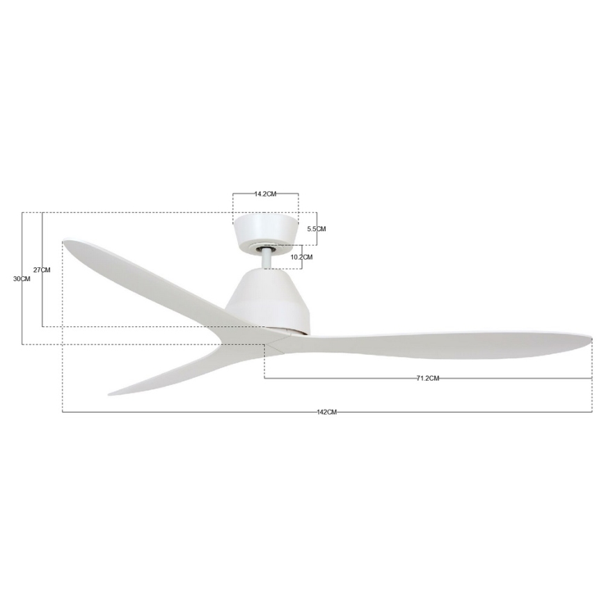 Lucci air 213040 - plafonski ventilator WHITEHAVEN, beo, prečnik 142 cm + daljinski upravljač