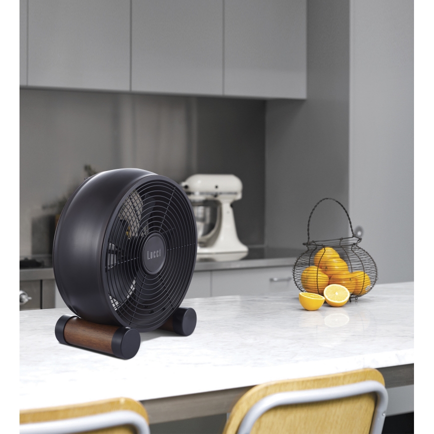 Lucci air 213121 - Stoni ventilator BREEZE, braon, prečnik 28 cm
