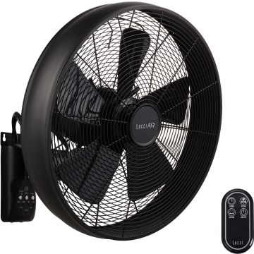 Lucci air 213124 - Zidni ventilator BREEZE 55 W/230 V, crne boje, prečnik 46 cm + daljinski upravljač