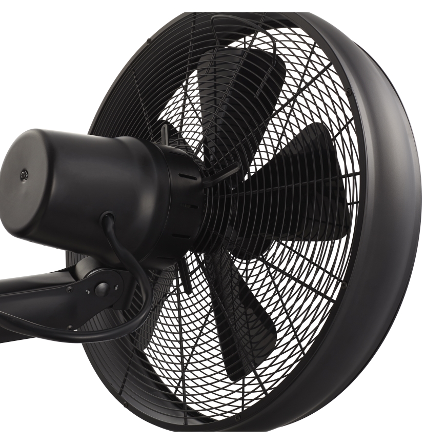Lucci air 213124 - Zidni ventilator BREEZE 55 W/230 V, crne boje, prečnik 46 cm + daljinski upravljač