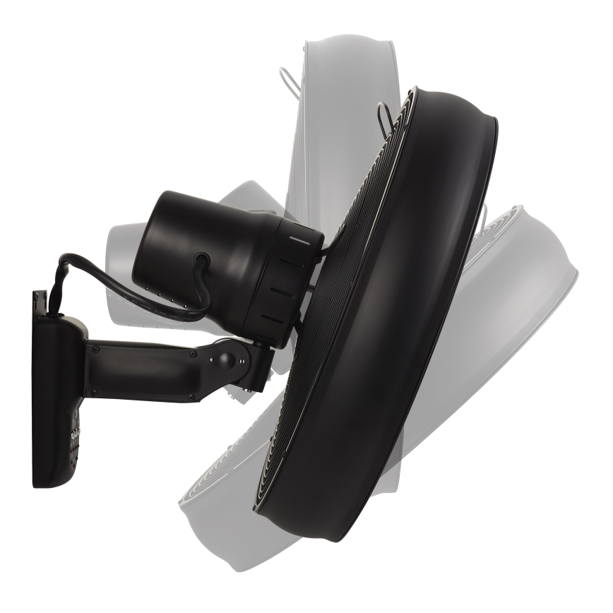 Lucci air 213124 - Zidni ventilator BREEZE 55 W/230 V, crne boje, prečnik 46 cm + daljinski upravljač