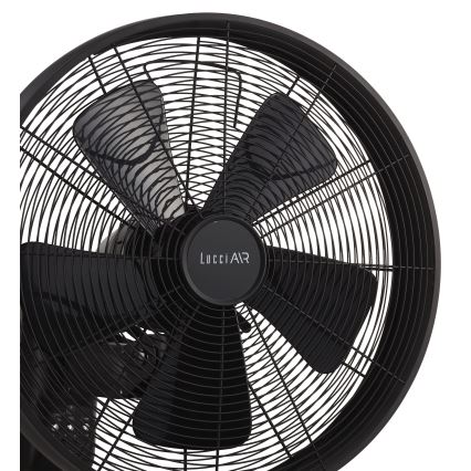 Lucci air 213124 - Zidni ventilator BREEZE 55 W/230 V, crne boje, prečnik 46 cm + daljinski upravljač