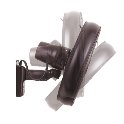 Lucci air 213125 - Zidni ventilator BREEZE 55W/230V crna/smeđa, prečnik 46 cm + daljinski upravljač