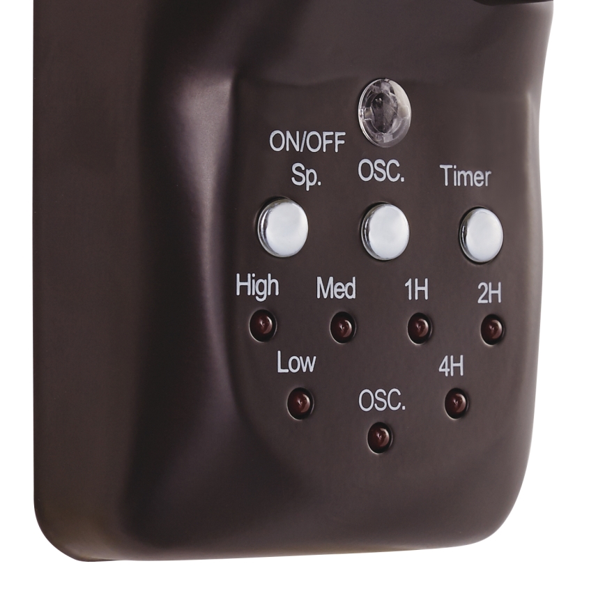 Lucci air 213125 - Zidni ventilator BREEZE 55W/230V crna/smeđa, prečnik 46 cm + daljinski upravljač