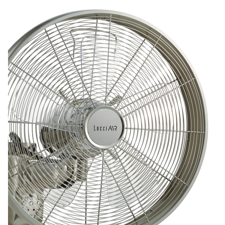 Lucci air 213126 - Zidni ventilator BREEZE 55W/230V mat hrom, prečnik 46 cm + daljinski upravljač