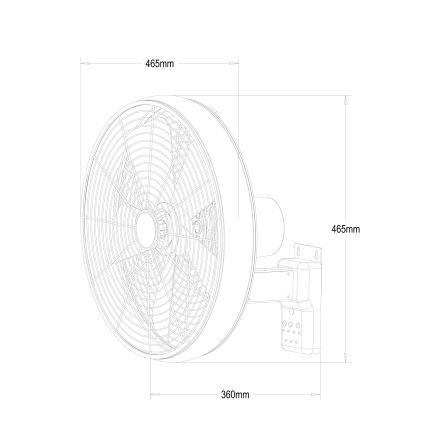 Lucci Air 213128EU - Zidni ventilator BREEZE 55W/230V, beli, Ø 46 cm + daljinski upravljač
