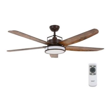 Lucci air 213175 - LED prigušiva plafonski ventilator LOUISVILLE 1xGX53/18W/230V, braon, prečnik 157 cm + daljinski upravljač