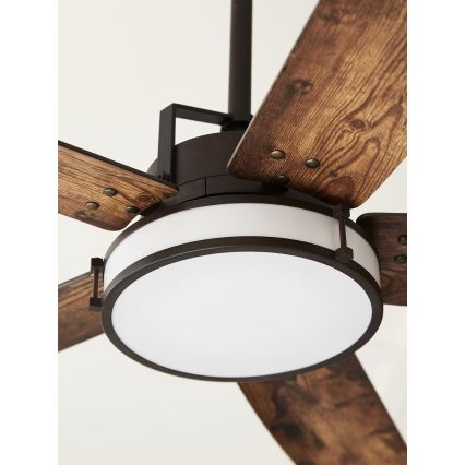 Lucci air 213175 - LED prigušiva plafonski ventilator LOUISVILLE 1xGX53/18W/230V, braon, prečnik 157 cm + daljinski upravljač
