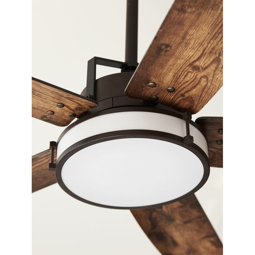 Lucci air 213175 - LED prigušiva plafonski ventilator LOUISVILLE 1xGX53/18W/230V, braon, prečnik 157 cm + daljinski upravljač