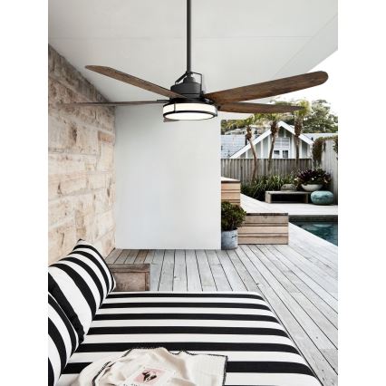Lucci air 213175 - LED prigušiva plafonski ventilator LOUISVILLE 1xGX53/18W/230V, braon, prečnik 157 cm + daljinski upravljač