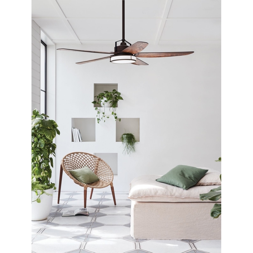 Lucci air 213175 - LED prigušiva plafonski ventilator LOUISVILLE 1xGX53/18W/230V, braon, prečnik 157 cm + daljinski upravljač