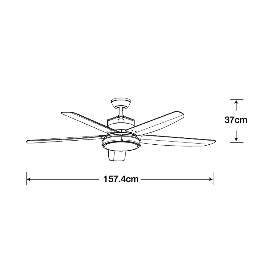Lucci air 213176-LED Prigušiva plafonski ventilator LOUISVILLE 1xGX53/18W/230V drvo/bela preč. 157 cm + daljinski upravljač