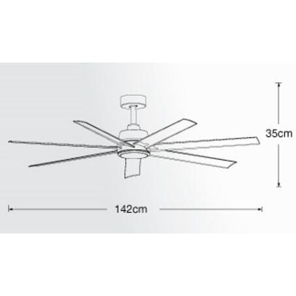 Lucci air 213182 - LED plafonski ventilator ATLANTA 1xGX53/12W/230V, bela, prečnik 142 cm + daljinski upravljač