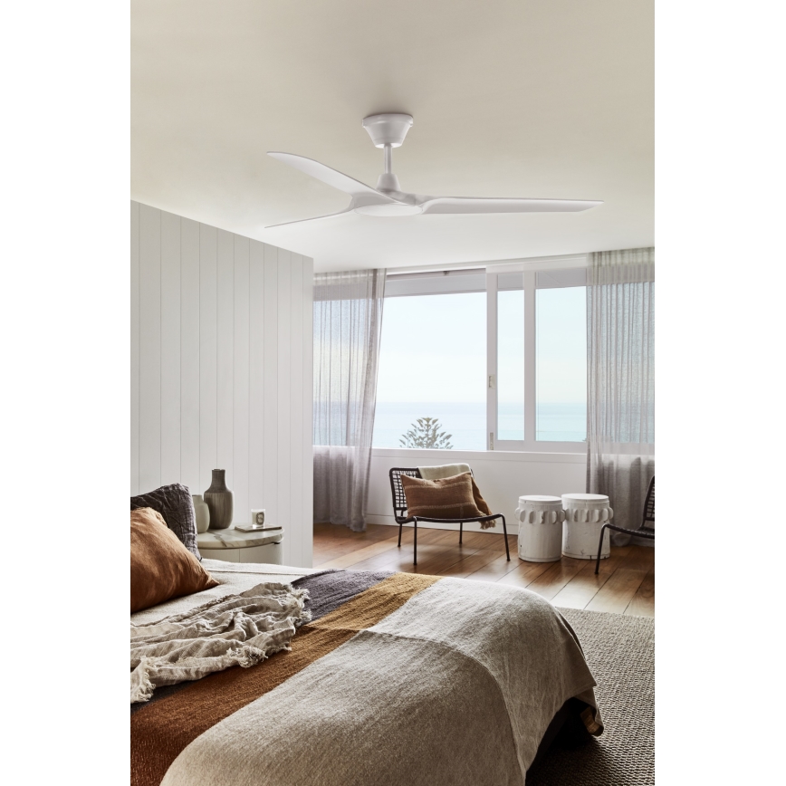 Lucci Air 21321549 - Plafonski ventilator ABYSS prečnika 142 cm IP66 bela + daljinski upravljač