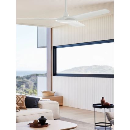 Lucci Air 21321549 - Plafonski ventilator ABYSS prečnika 142 cm IP66 bela + daljinski upravljač