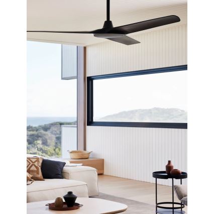 Lucci Air 21321649 - Stropni ventilator ABYSS prečnika 142 cm, IP66, crne boje + daljinski upravljač