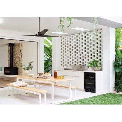 Lucci Air 21321649 - Stropni ventilator ABYSS prečnika 142 cm, IP66, crne boje + daljinski upravljač