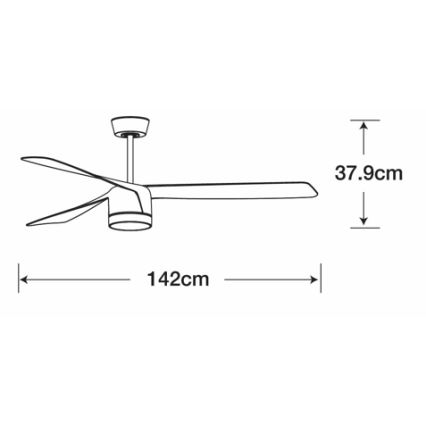 Lucci air 213281 - Plafonski ventilator PEREGRINE 1xGX53/12W/230V crna prečnik 142 cm + daljinski upravljač