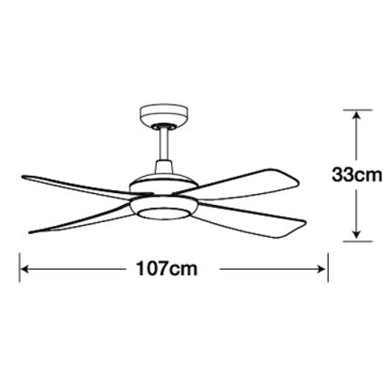 Lucci air 213303 - LED plafonski ventilator SLIPSTREAM, prigušiva, 1xGX53/12W/230V, crna, pr. 107 cm + daljinski upravljač