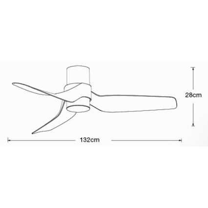 Lucci air 213353 - LED prigušiva plafonski ventilator NAUTICA 1xGX53/12W/230V bela, prečnik 132 cm + daljinski upravljač