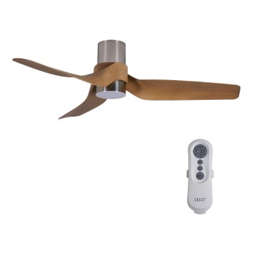 Lucci air 213355-LED Prigušiva plafonska lampa sa ventilatorom NAUTICA 1xGX53/12W/230V braon/sjajni hrom prečnik 132 cm + daljinski upravljač
