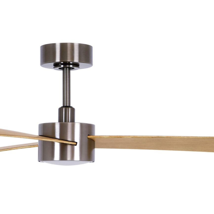 Lucci air 21610449 - LED prigušiva plafonski ventilator CLIMATE 1xGX53/12W/230V braon/sjajni hrom prečnik 132 cm + daljinski upravljač