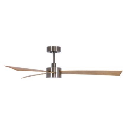 Lucci air 21610449 - LED prigušiva plafonski ventilator CLIMATE 1xGX53/12W/230V braon/sjajni hrom prečnik 132 cm + daljinski upravljač