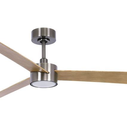 Lucci air 21610449 - LED prigušiva plafonski ventilator CLIMATE 1xGX53/12W/230V braon/sjajni hrom prečnik 132 cm + daljinski upravljač