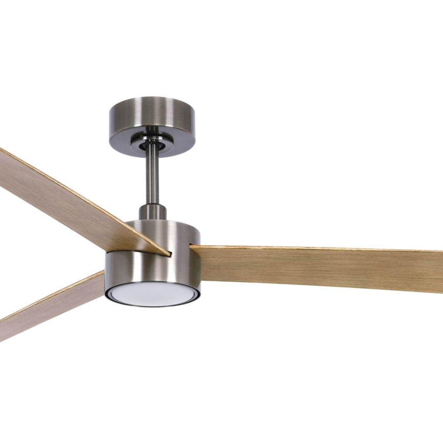 Lucci air 21610449 - LED prigušiva plafonski ventilator CLIMATE 1xGX53/12W/230V braon/sjajni hrom prečnik 132 cm + daljinski upravljač
