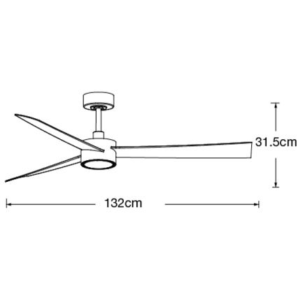 Lucci air 21610449 - LED prigušiva plafonski ventilator CLIMATE 1xGX53/12W/230V braon/sjajni hrom prečnik 132 cm + daljinski upravljač