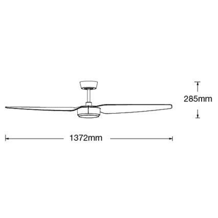 Lucci air 21615449 - Plafonski ventilator CONDOR, crni, prečnik 137 cm + daljinski upravljač