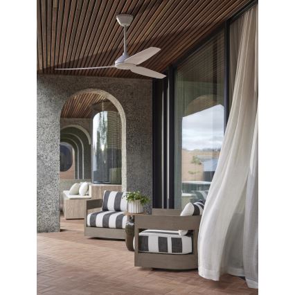 Lucci air 21616249 - Plafonski ventilator POLIS IP55, beli, prečnik 132 cm + daljinski upravljač