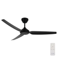 Lucci air 21616349 - Plafonski ventilator POLIS IP55, crne boje, prečnika 132 cm + daljinsko upravljanje