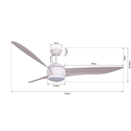 Lucci air 512911 - LED plafonski ventilator AIRFUSION NORDIC LED/20W/230V drvo/bela + daljinski upravljač
