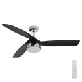 Lucci air 513072 - LED prigušiva plafonski ventilator BRONX LED/18W/230V 3000/4000/6000K crna/sjajni hrom prečnik 132 cm + daljinski upravljač