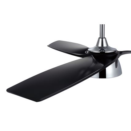 Lucci air 513072 - prigušiva LED plafonski ventilator BRONX LED/18W/230V 3000/4000/6000K crna/sjajni hrom Ø 132 cm + daljinski upravljač