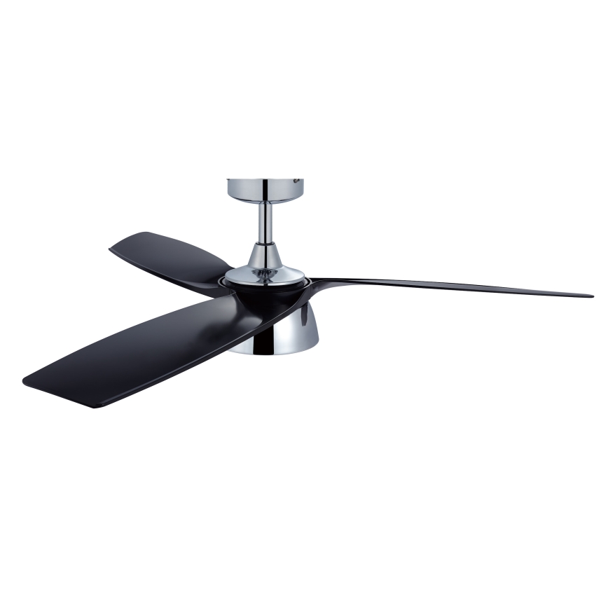 Lucci air 513072 - prigušiva LED plafonski ventilator BRONX LED/18W/230V 3000/4000/6000K crna/sjajni hrom Ø 132 cm + daljinski upravljač
