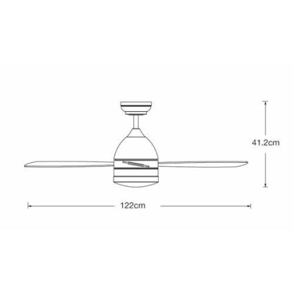 Lucci air 513075 - LED plafonski ventilator VECTOR LED/25W/230V 3000/4200/6500K bela prečnik 122 cm + daljinski upravljač