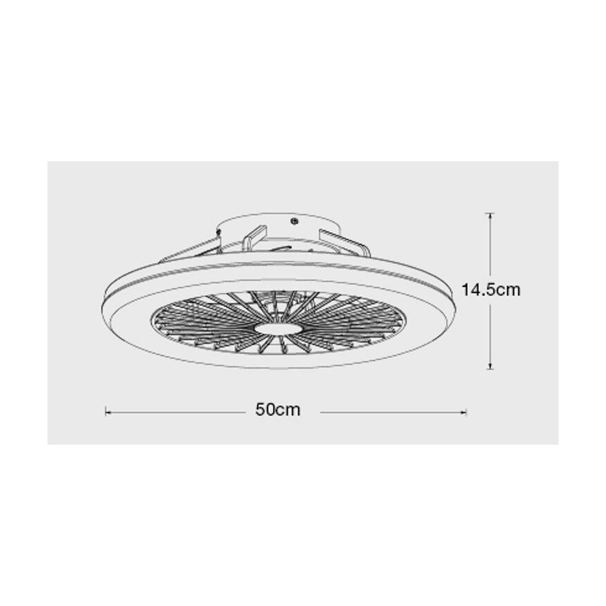 Lucci Air 513200 - LED prigušiva plafonska svetiljka sa ventilatorom OSLO LED/20W/230V 3000/4500/6500K bela prečnik 50 cm + daljinski upravljač