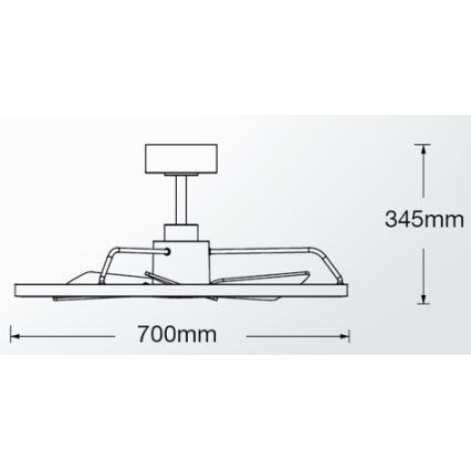 Lucci Air 516124 - LED prigušiva plafonski ventilator CESSNA LED/36W/230V 3000/4000/5000K crna, prečnik 70 cm + daljinski upravljač