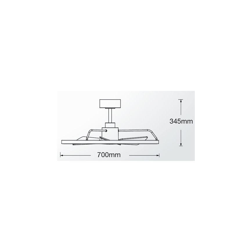 Lucci Air 516124 - LED prigušiva plafonski ventilator CESSNA LED/36W/230V 3000/4000/5000K crna, prečnik 70 cm + daljinski upravljač