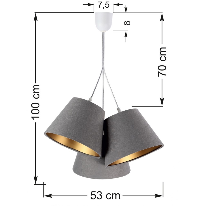 Luster AMBROSIA na sajli 3xE27/60W/230V