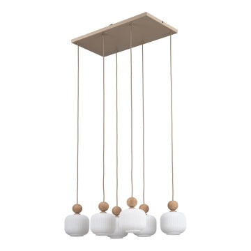 Luster BALLO na sajli, 6xE14/10W/230V, bež