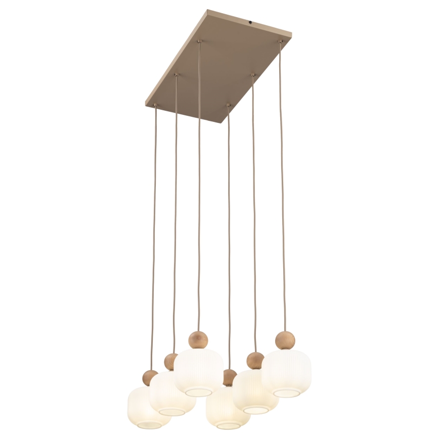 Luster BALLO na sajli, 6xE14/10W/230V, bež