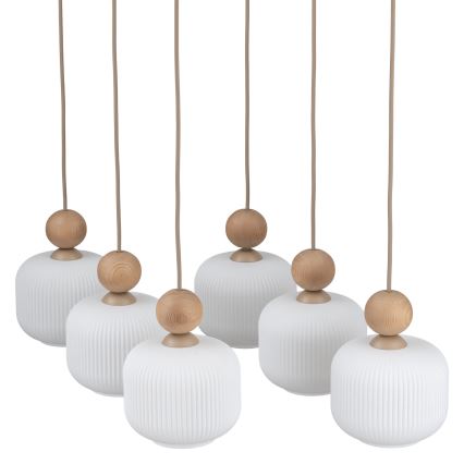 Luster BALLO na sajli, 6xE14/10W/230V, bež