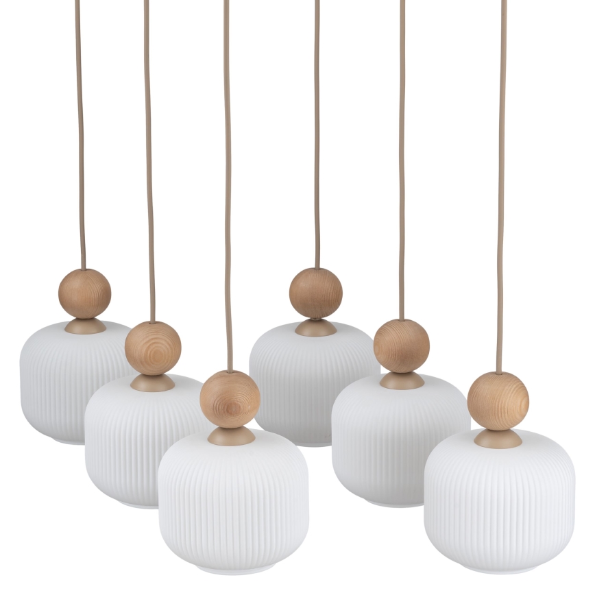 Luster BALLO na sajli, 6xE14/10W/230V, bež