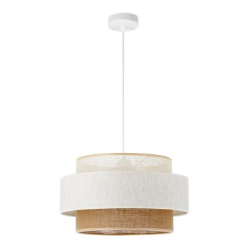 Luster BOHO na kanapu 1xE27/60W/230V, prečnik 40 cm, bela/juta