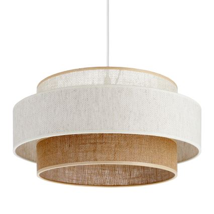 Luster BOHO na kanapu 1xE27/60W/230V, prečnik 40 cm, bela/juta