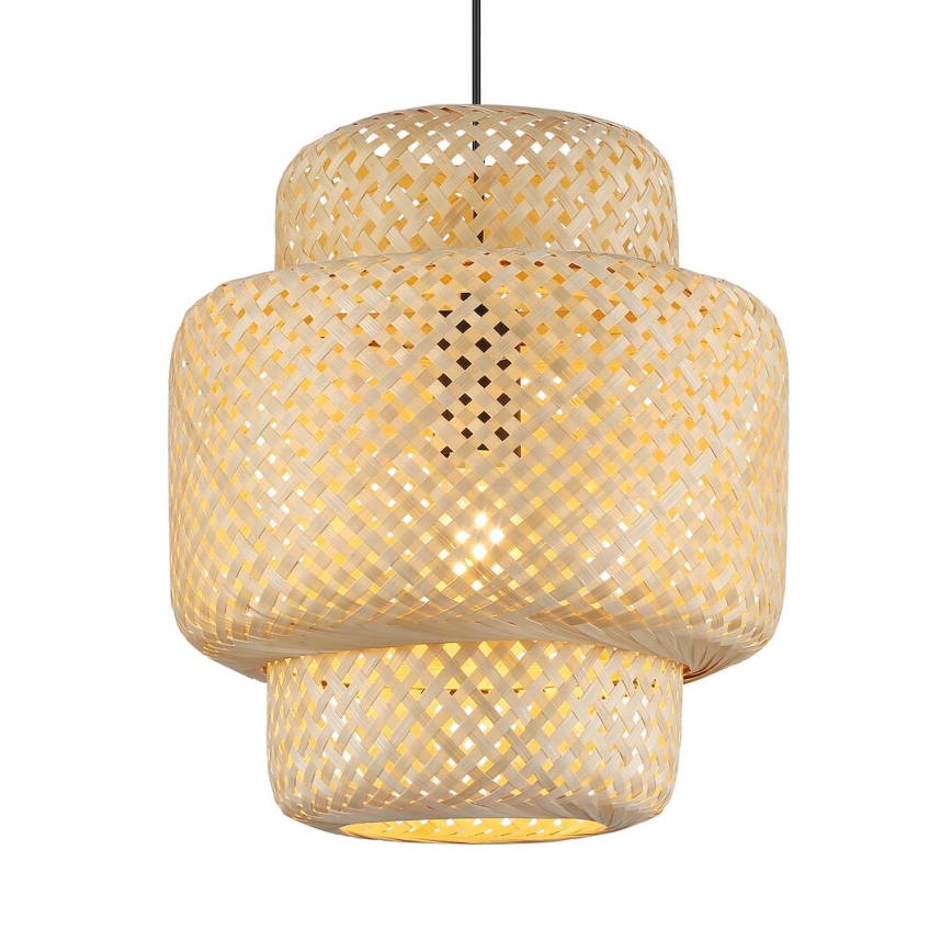 Luster HESTIA na sajli, 1xE27/60W/230V, prečnik 30 cm, bambus